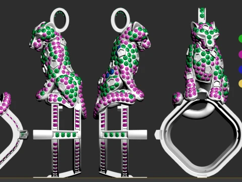 Pendant panther 3D Print Model