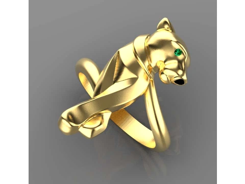 Earrings ring panther 3D Print Model