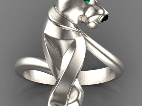 Earrings ring panther 3D Print Model