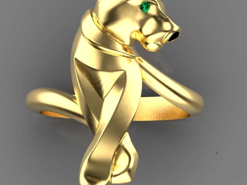 Earrings ring panther 3D Print Model