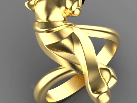 Earrings ring panther 3D Print Model