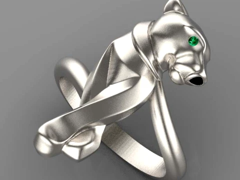 Earrings ring panther 3D Print Model