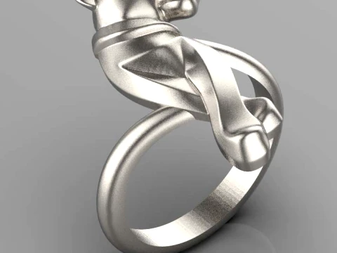 Earrings ring panther 3D Print Model