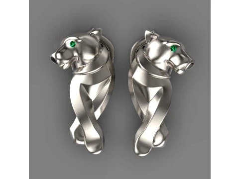 Earrings ring panther 3D Print Model