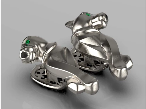 Earrings ring panther 3D Print Model