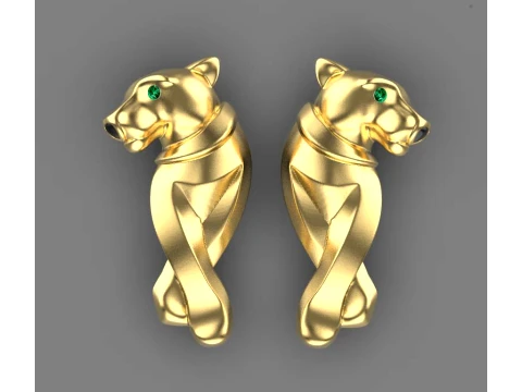 Earrings ring panther 3D Print Model