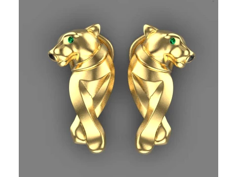 Earrings ring panther 3D Print Model