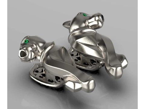 Earrings ring panther 3D Print Model