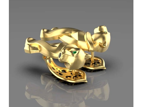 Earrings ring panther 3D Print Model
