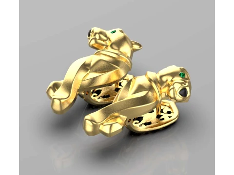 Earrings ring panther 3D Print Model