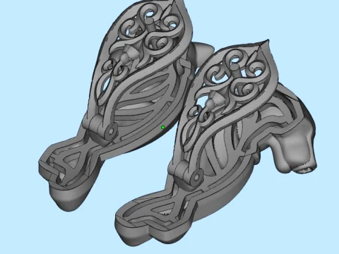 Earrings ring panther 3D Print Model