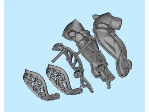 Earrings ring panther 3D Print Model