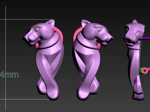 Earrings ring panther 3D Print Model