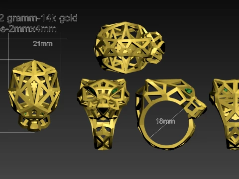 Ring Panther 3D Print Model