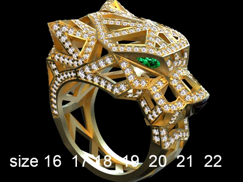Ring Panther 3D Print Model