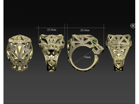 Ring Panther 3D Print Model