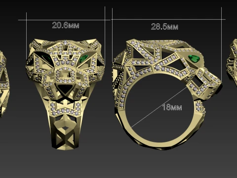 Ring Panther 3D Print Model