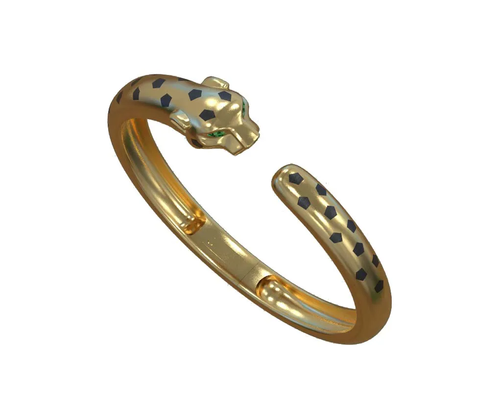 Bracelet panther 3D Print Model .c4d .max .obj .3ds .fbx .stl .blend 