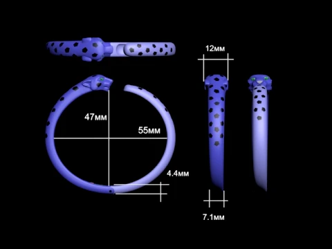 Bracelet panther 3D Print Model