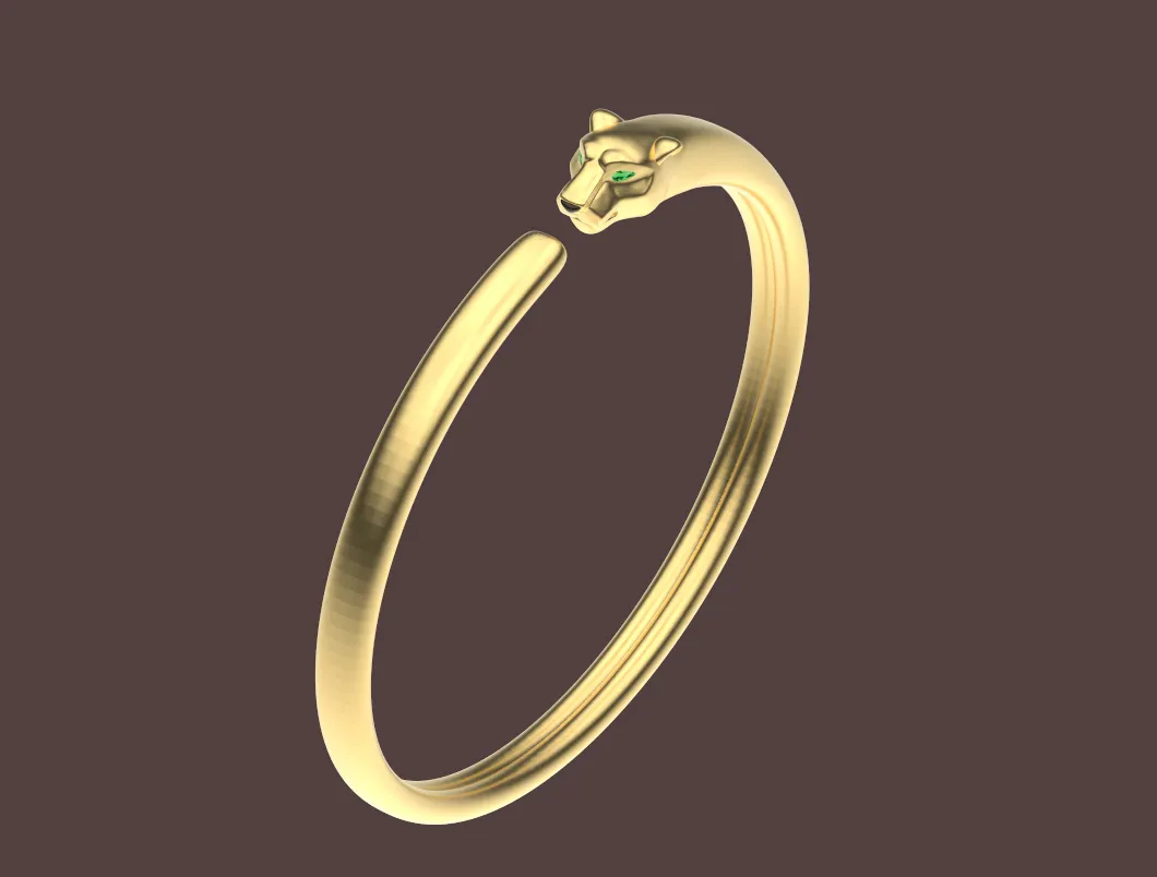 Bracelet panther 3D Print Model .c4d .max .obj .3ds .fbx .stl .blend 