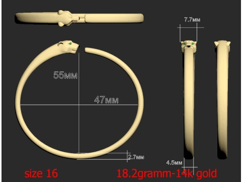 Bracelet panther 3D Print Model