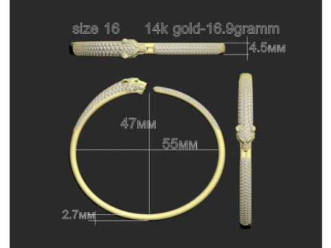 Bracelet panther 3D Print Model