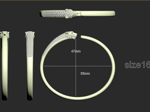 Bracelet panther 3D Print Model