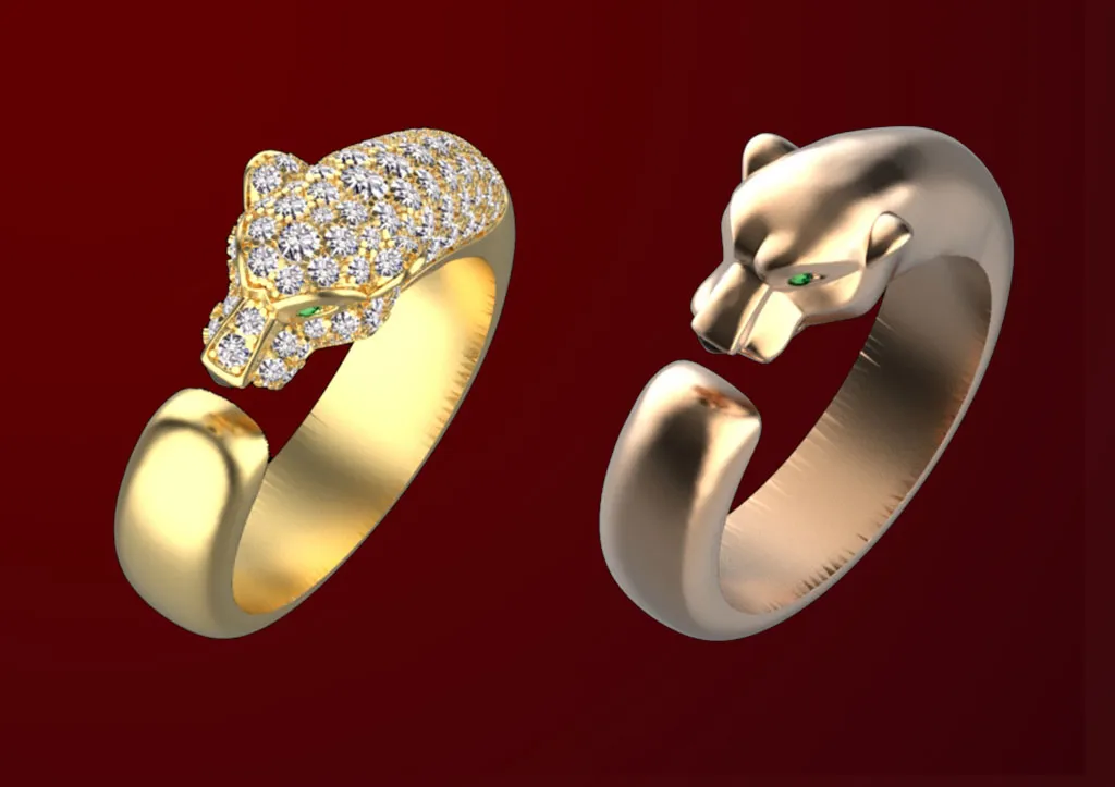 Ring Panther 3D Print Model .c4d .max .obj .3ds .fbx .stl .blend