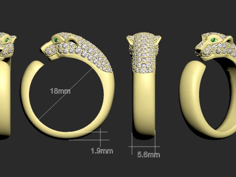 Ring Panther 3D Print Model