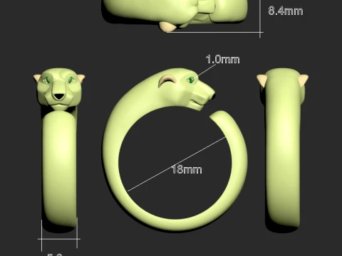 Ring Panther 3D Print Model