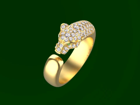 Ring Panther 3D Print Model