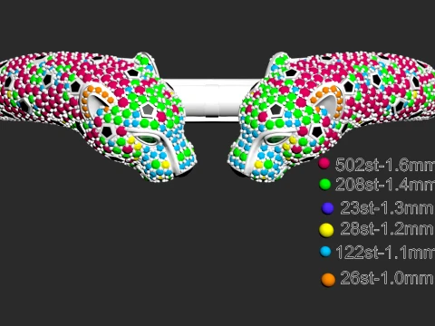 Bracelet panther 3D Print Model