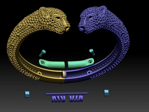 Bracelet panther 3D Print Model
