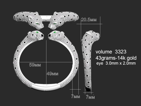 Bracelet panther 3D Print Model