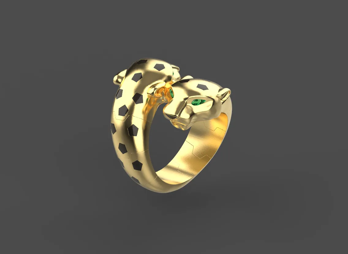 Ring Panther 3D Print Model .c4d .max .obj .3ds .fbx .stl .blend 