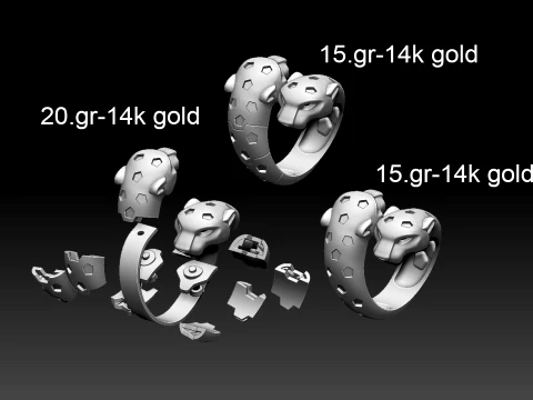 Ring Panther 3D Print Model