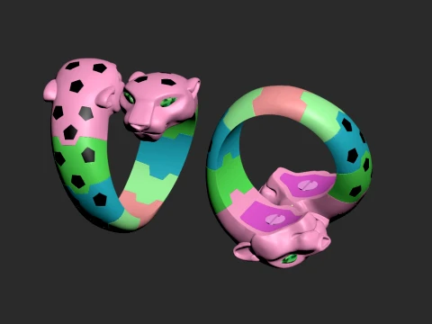 Ring Panther 3D Print Model