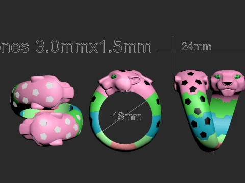 Ring Panther 3D Print Model