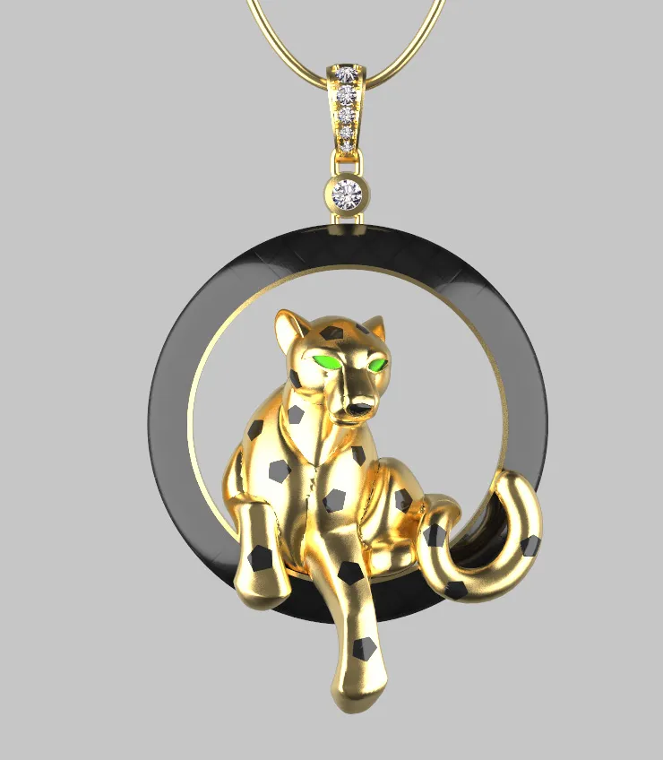 Pendant panther 3D Print Model .c4d .max .obj .3ds .fbx .stl .blend 