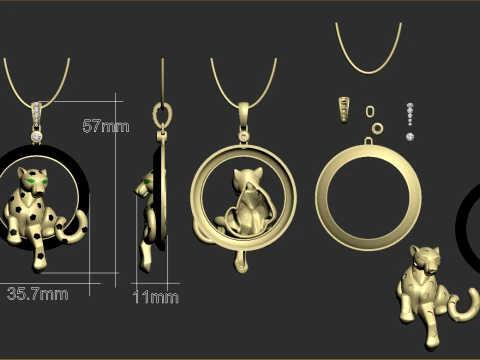 Pendant panther 3D Print Model