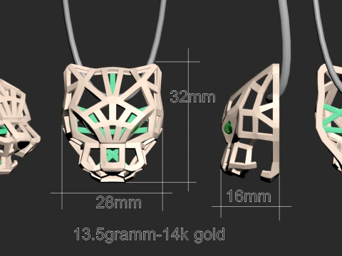 Pendant panther 3D Print Model
