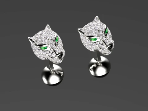Cufflinks panther 3D Print Model