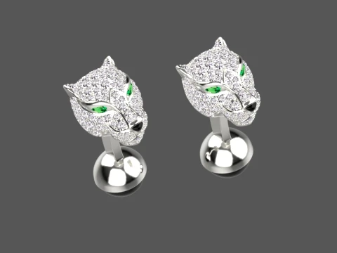 Cufflinks panther 3D Print Model