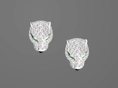 Cufflinks panther 3D Print Model