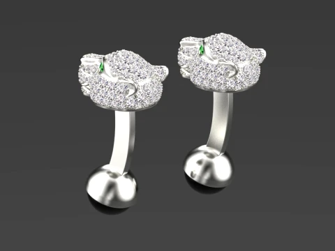 Cufflinks panther 3D Print Model