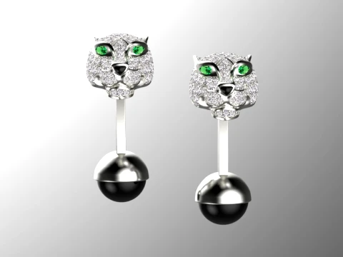 Cufflinks panther 3D Print Model