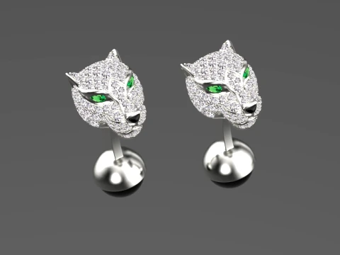 Cufflinks panther 3D Print Model