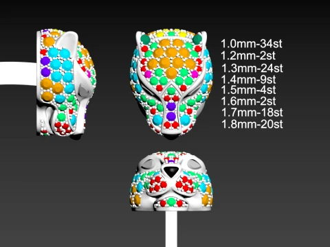 Cufflinks panther 3D Print Model