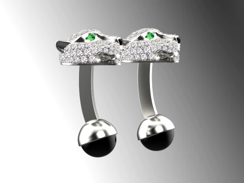 Cufflinks panther 3D Print Model