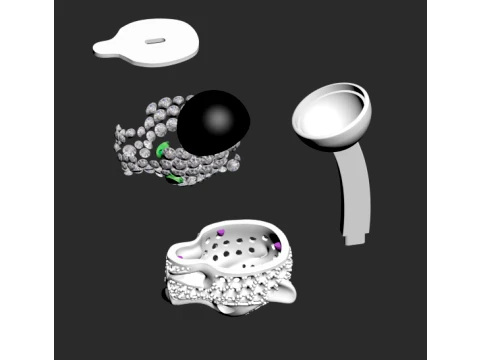 Cufflinks panther 3D Print Model